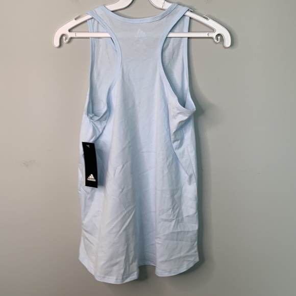 ADDIDAS NWT BLUE SILVER TANK TOP SIZE GIRLS L 14 - Picture 4 of 5